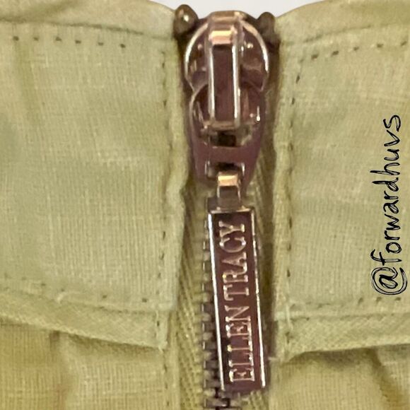 Ellen Tracy 100% Linen Shirt – Zip Front, Roll-Tab Sleeves Size Small - Picture 12 of 13